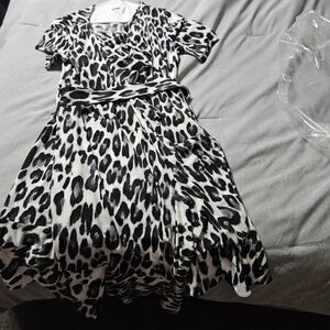Leopard print wrap around dress